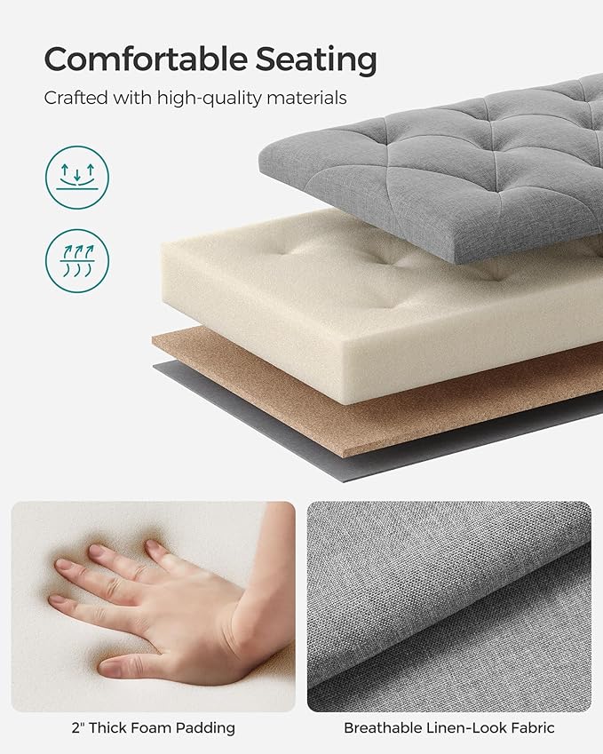 SONGMICS Storage Ottoman Bench, Foot Rest - Image 5