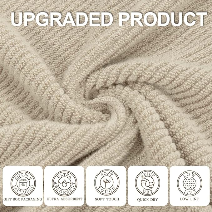 VOOVA & MOVAS Beige Towels for Bathroom - Image 2