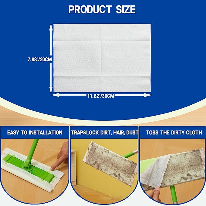 Dry Sweeping Cloths Disposable Mop Refills Floor Dust Mop Pad, Floor Cloth - Image 3