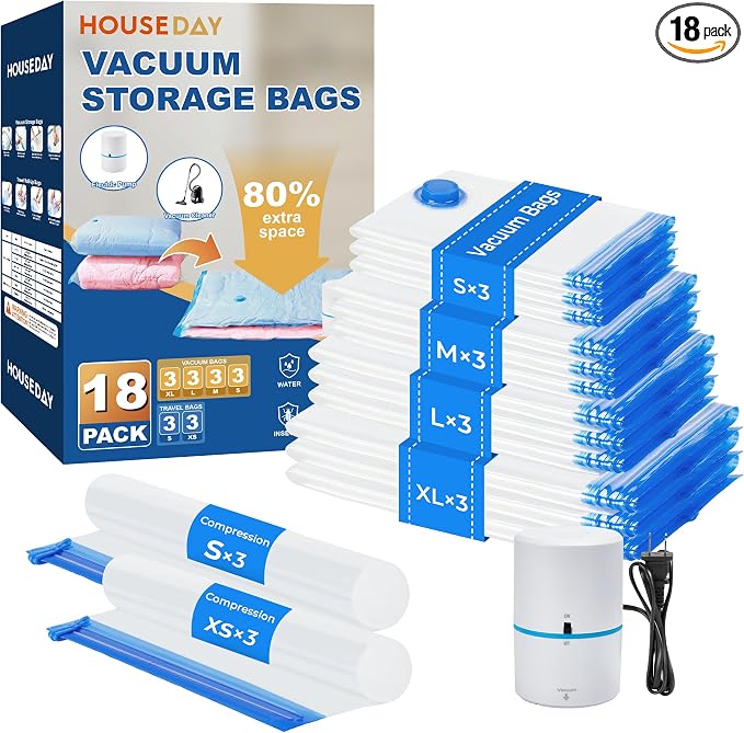 HOUSE DAY 18 Pack Vacuum Storage Bags by HOUSEDAY