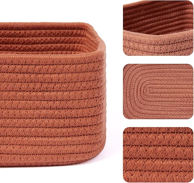 Small Storage Baskets for Organizing | Closet Organizer Bins | Shelf Toy Basket - Image 2