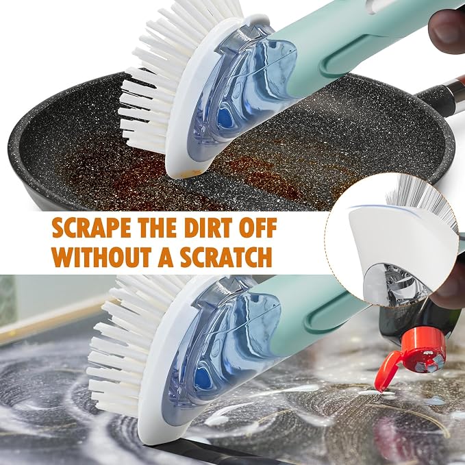Soap Dispensing Replacement Dish Brush Storage Set - Image 3