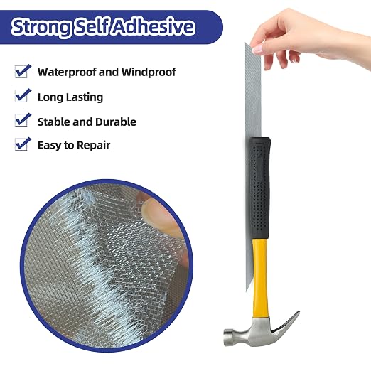 KING MOUNTAIN Grey Window Screen Repair Tape, 3inX10FT Heavy Duty Screen Repair - Image 4
