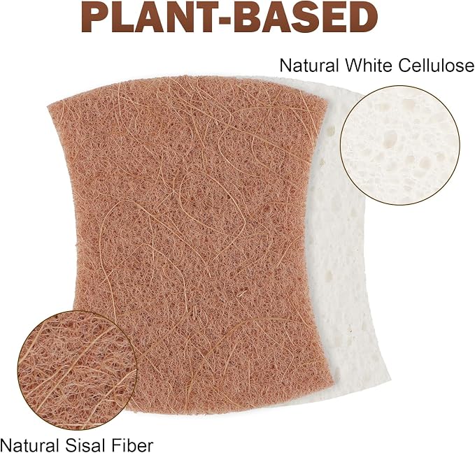 Orighty Non-Scratch Scrub Sponge, Cellulose Kitchen Scrubber Sponges, Non-Stick - Image 2