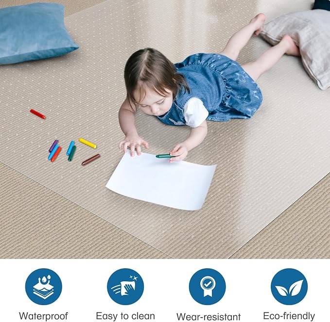 Chair Mat for Carpet, Non-Slip Office Vinyl Mat for Carpet - Image 7