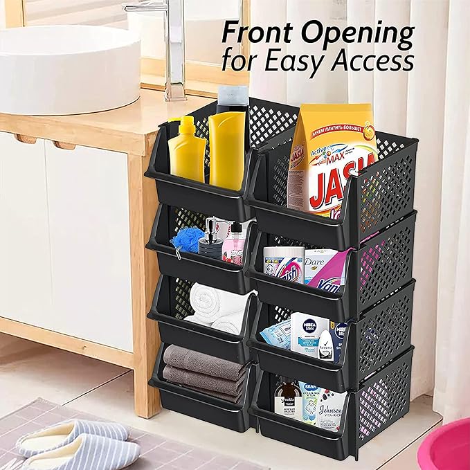 Skywin Plastic Stackable Storage Bins - Image 5