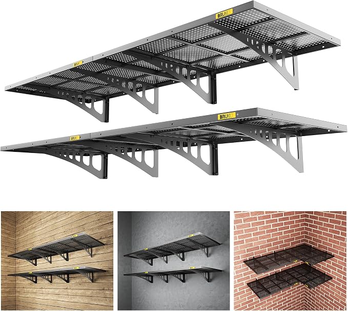 4Pack 2x3ft Adjustable Metal Garage Wall Shelving Heavy Duty Garage Storage by Unknown