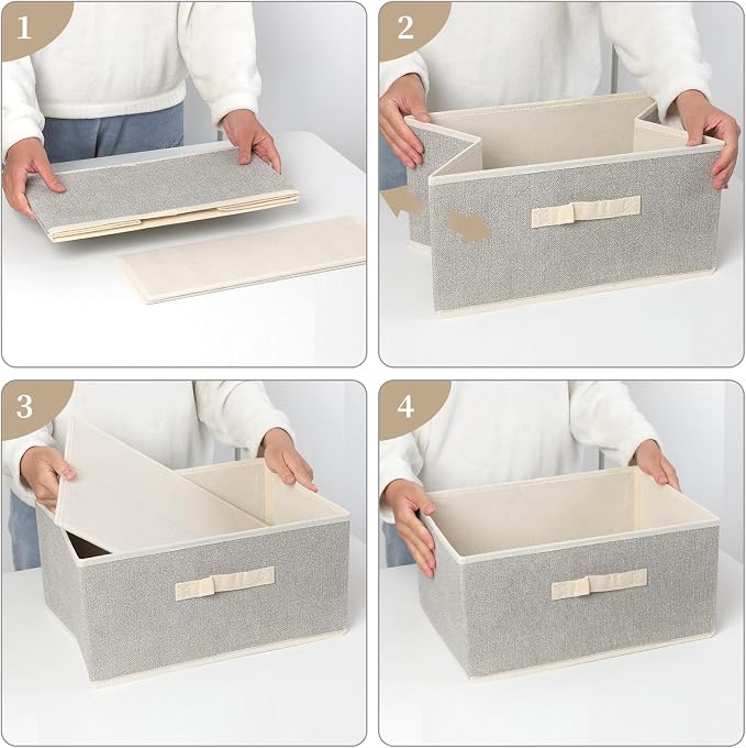 Storage Baskets, 15.7 Inch Woven Fabric Bins, Storage Cubes - Image 8
