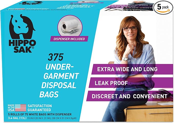Hippo Sak Incontinence Undergarment Disposal Bags by HippoSak