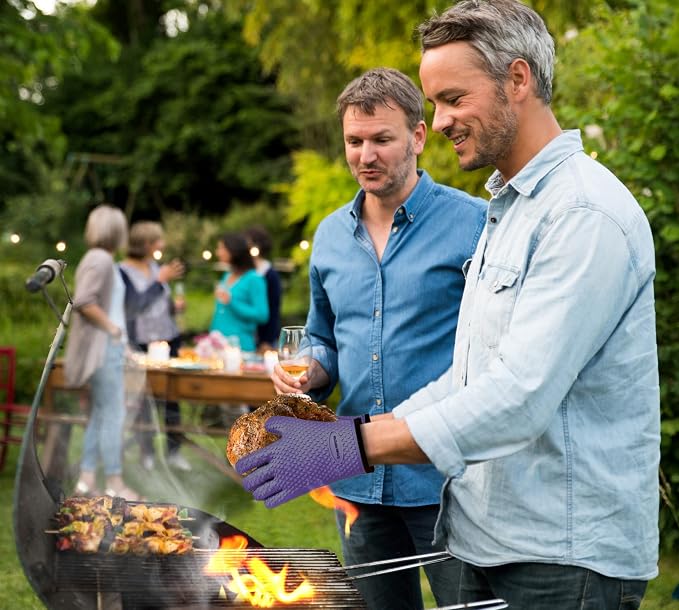 KITCHEN PERFECTION XL Silicone Smoker Oven Gloves -Extreme Heat Resistant BBQ - Image 8