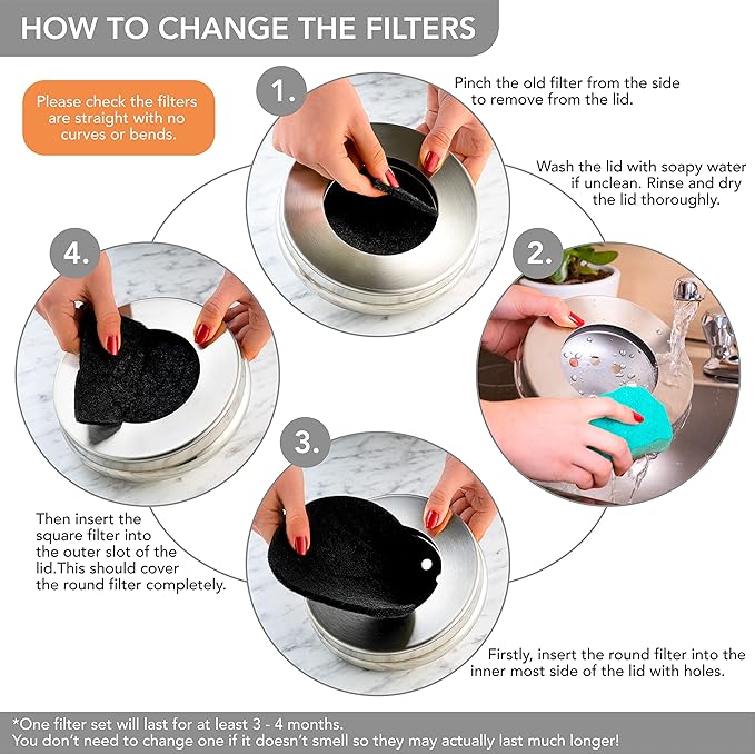 RED FACTOR Premium Compost Bin for Kitchen Countertop - Image 7