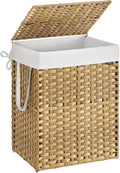 SONGMICS Laundry Hamper with Lid, 29.1 Gallon Synthetic Rattan Clothes Laundry by SONGMICSbySONGMICSHOME