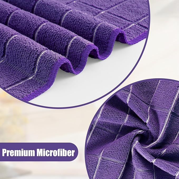 Homaxy Microfiber Kitchen Towels and Dishcloths Set, 12 Pack Soft and Absorbent - Image 2