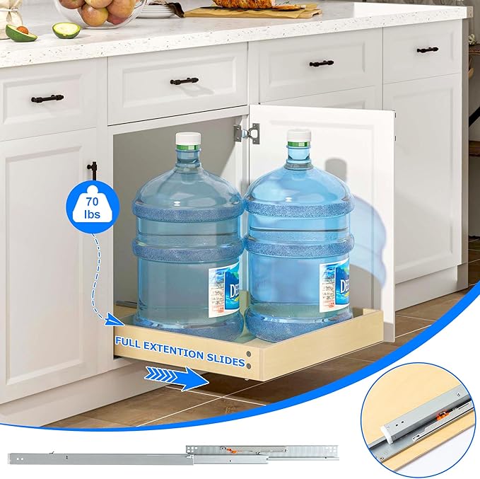 WelFurGeer Soft Close Pull Out Cabinet Organizer, Cabinet Roll Out Drawers - Image 6
