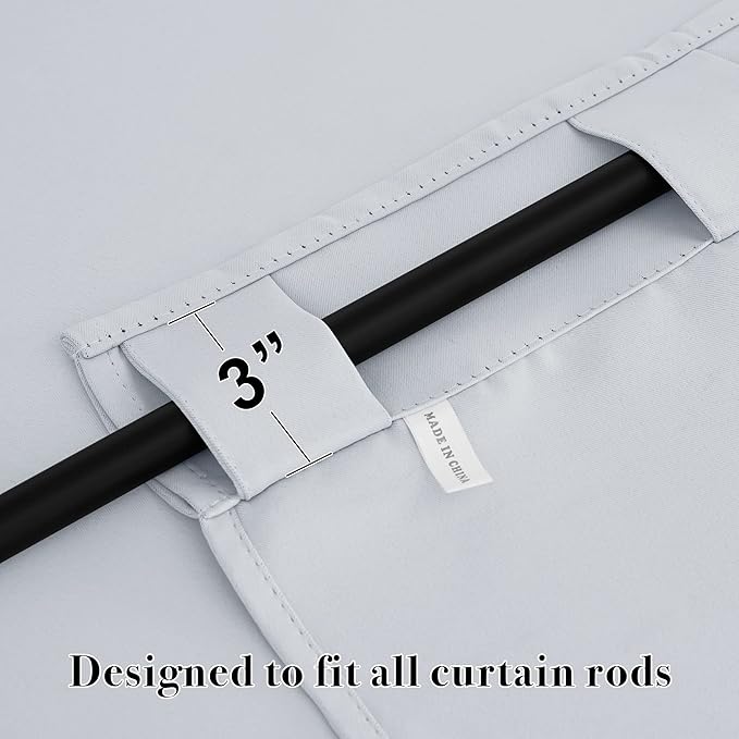 RYB HOME Room Darkening Kitchen Curtains 2 Panels Set, Thermal Insulated Small - Image 3