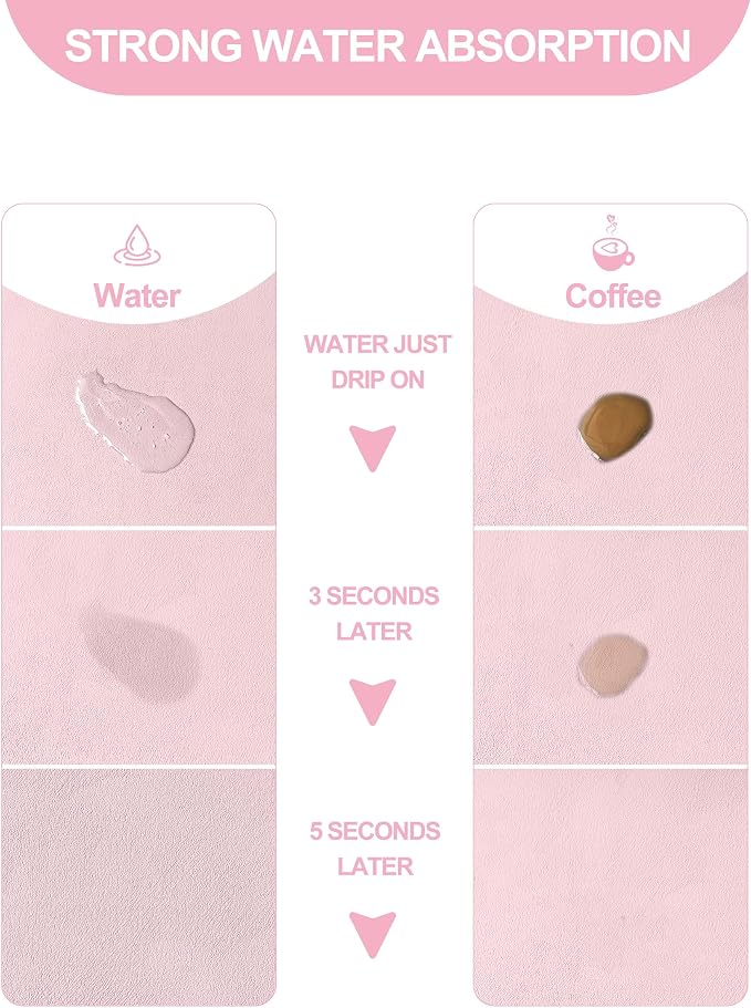 Dish Drying Mat for Kitchen Counter, Hide Stain Anti Absorbent for Kitchen - Image 2