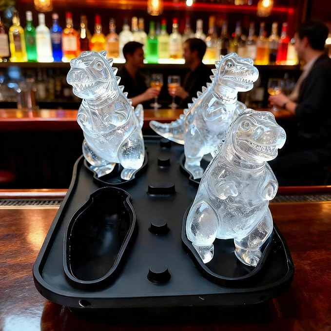 7.48inch Newly Upgraded 4-grid 3D Dinosaur Ice Tray and Covered Silicone Ice - Image 8