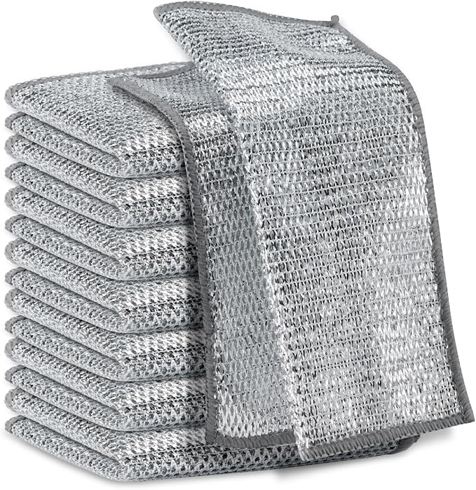 5Pcs Non Scratch Wire Dishcloth, Steel Metal Wire Cloth Mesh Miracle Cleaning by Unknown