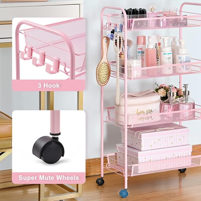 TOOLF 4 Tier Rolling Utility Cart - Image 2