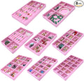 8 Pack Stackable Jewelry Trays Organizer Velvet Earring Organizer Jewelry Tray by 7COLORSKY