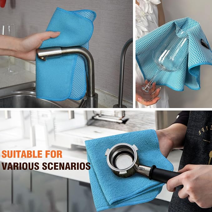 KinHwa Kitchen Washcloths for Dishes Absorbent Microfiber Dish Cloths Quick Dry - Image 4