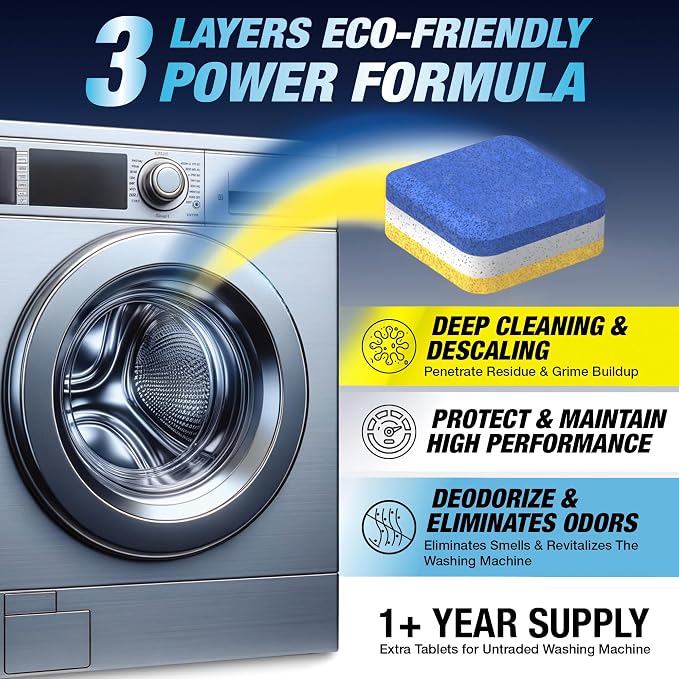Washing Machine Cleaner Tablets Front Loader 28 Pack & Dishwasher Cleaner - Image 5