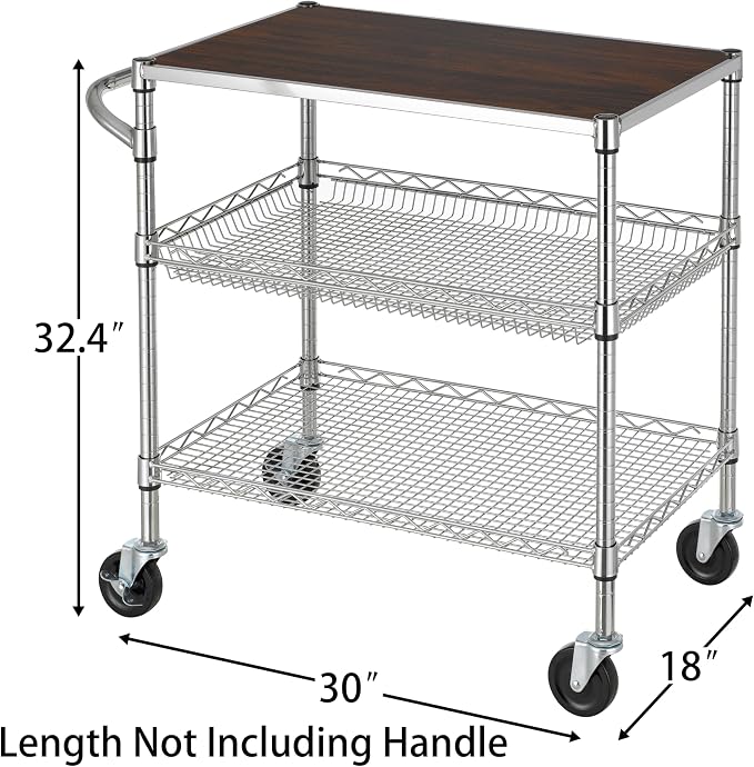 Finnhomy 3 Tier Heavy Duty Commercial Grade Utility Cart - Image 4