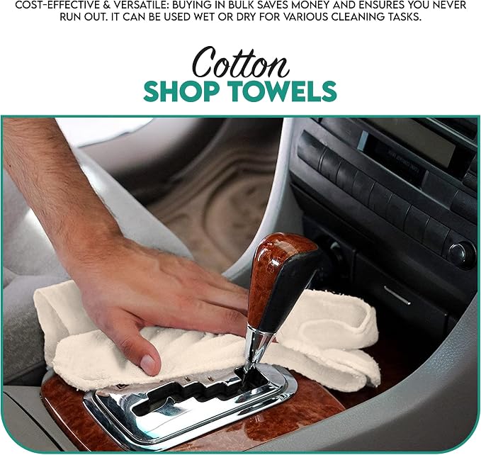 ZUPERIA Cotton Shop Towel – Multipurpose Cleaning Cloths Reusable Shop Rags - Image 8