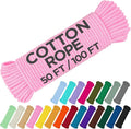 TECEUM Cotton Rope 3/16” – 100 FT – Strong All-Purpose Braided Rope – Natural by TECEUM