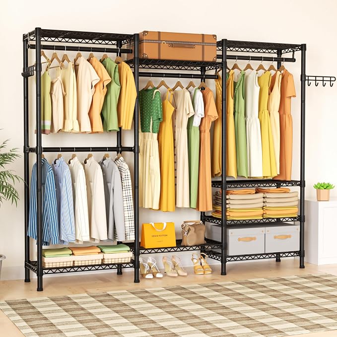 Heavy Duty Garment Rack Large Clothes Rack, Freestanding Closet Portable - Image 3