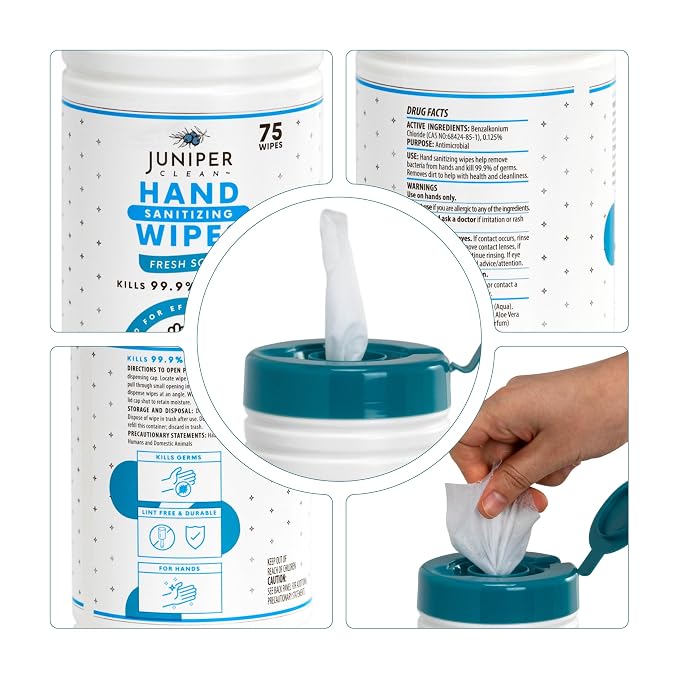 4 Pack Hand Sanitizing Wipes, Alcohol Free 300 Count Canister Disposable Hand - Image 7