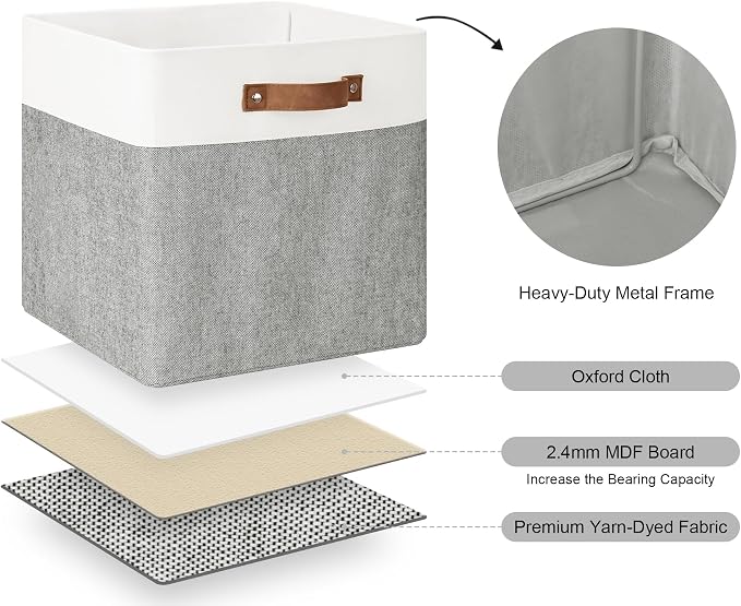 StorageWorks 13x13 Inches Storage Cube, Fabric Storage Bins - Image 4