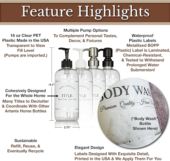 Clear Refillable Shampoo and Conditioner Bottles - Image 7