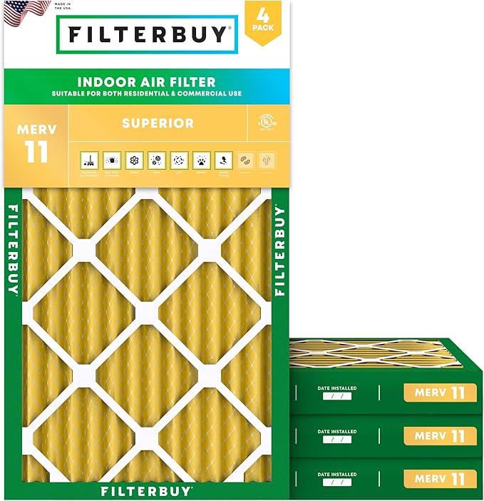 Filterbuy 14x24x2 Air Filter MERV 11 Allergen Defense Replacement, by Filterbuy