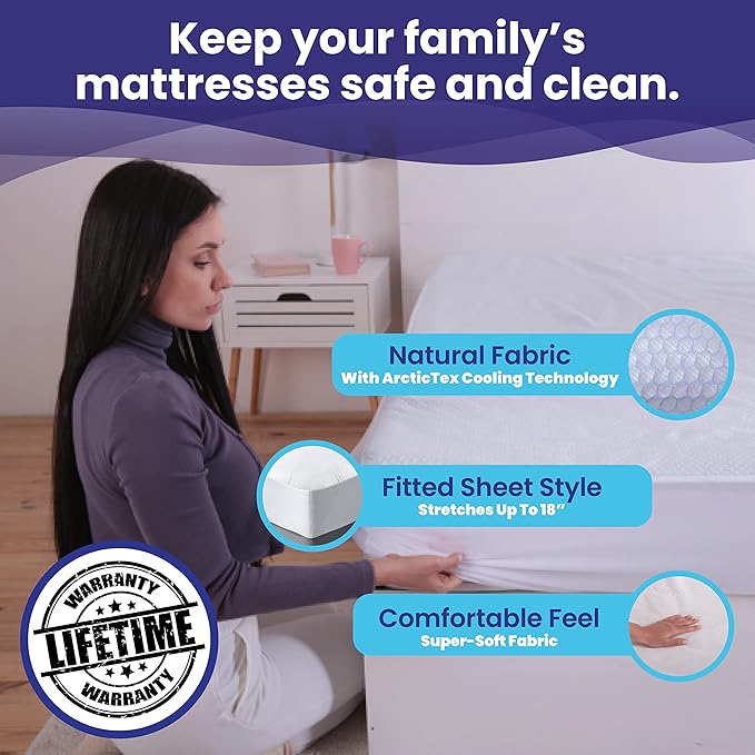 Slumberfy King Size Waterproof Cooling Mattress Protector, Hypoallergenic - Image 3