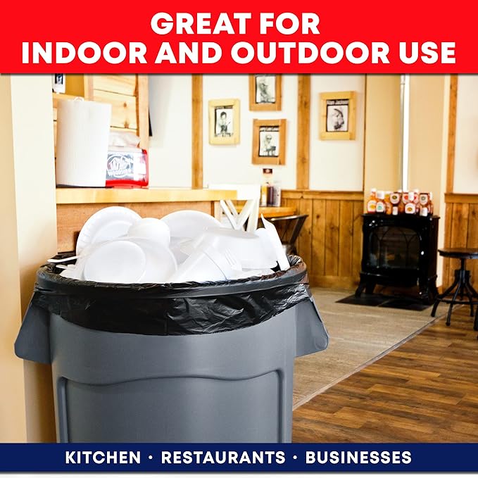 Veska 33 Gallon Trash Bags, Large Black Garbage Bags 30 Gallon, 32 Gallon - Image 2