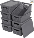 Plastic Storage Baskets With Lid, Storage Bins by Unknown