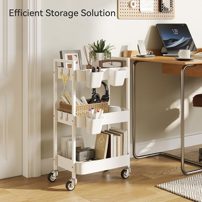 3 Tier Rolling Cart, Utility Cart - Image 3