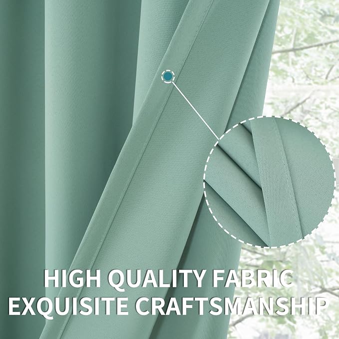 BGment Sage Green Blackout Curtains 45 Inches Length - Image 6
