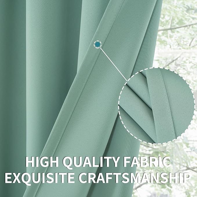 BGment Sage Green Blackout Curtains 45 Inches Long - Image 4