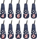 Blue and White Stars Hybrid Iron Head Covers by CRAFTSMANGOLF