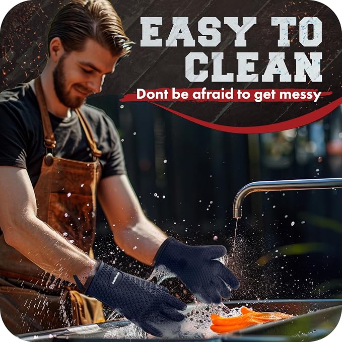 KITCHEN PERFECTION Silicone Smoker Oven Gloves - Image 7