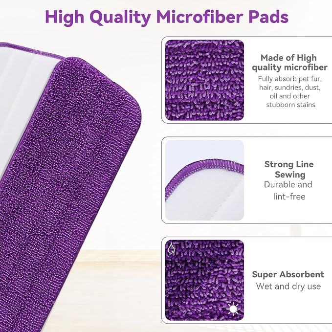 16.5 inch Microfiber Mop Pads for Rubbermaid Reveal Spray Mop and Any 16.5" - Image 3
