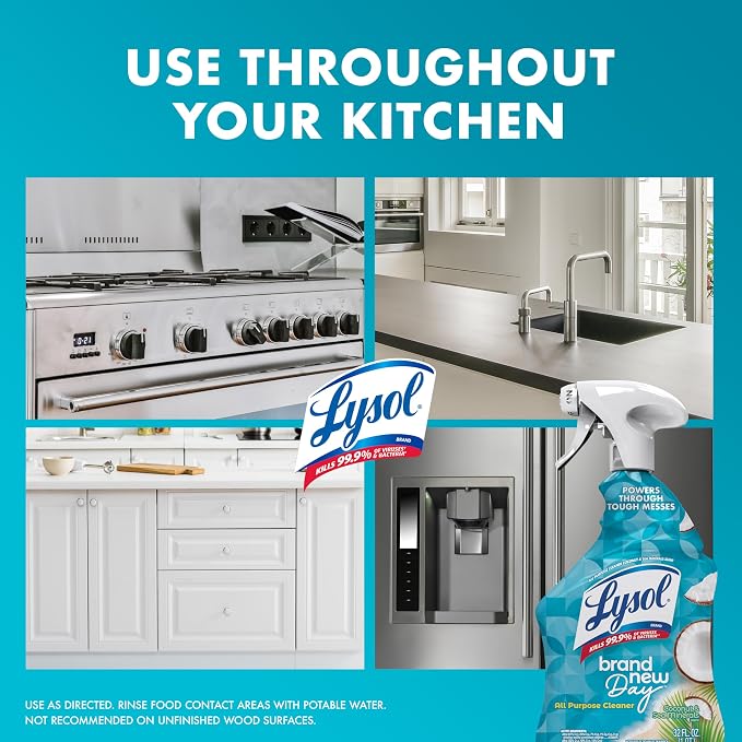 Lysol All Purpose Cleaner Spray, Kitchen & Bathroom Cleaner, Coconut & Sea - Image 5