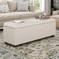Small 38 Inches Long White Ottoman Bench by Unknown
