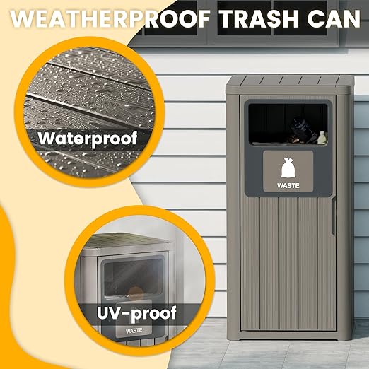 Outdoor Trash Can Waterproof Resin Garbage Can - Image 6
