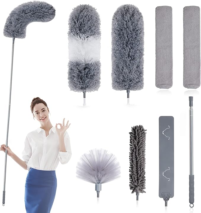 BOOMJOY Microfiber Feather Duster 7PCS, Bendable Dusters by BOOMJOY