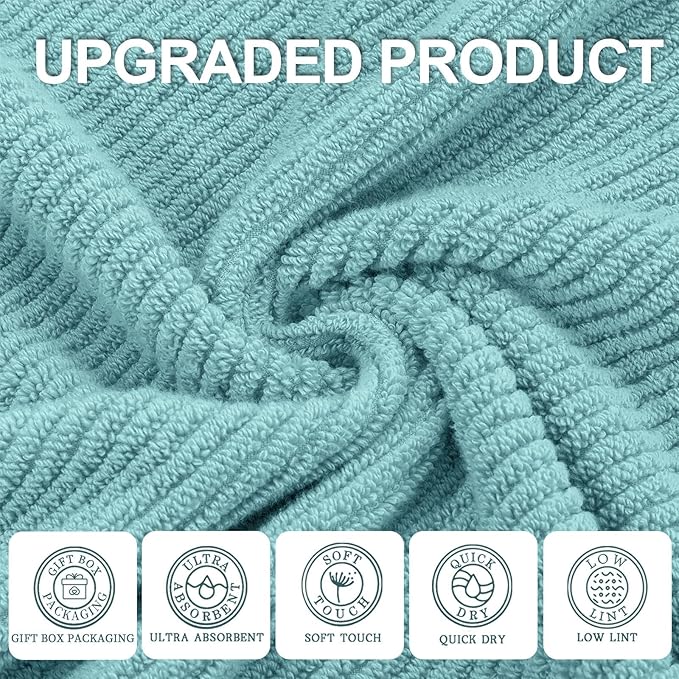 Wash Cloths for Your Face, 6 Pack Large 13"x13" - Image 2