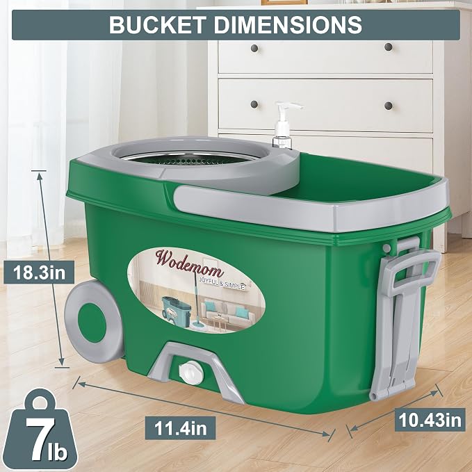 Dual Compartment Spin Mop and Bucket, Mop and Bucket - Image 5