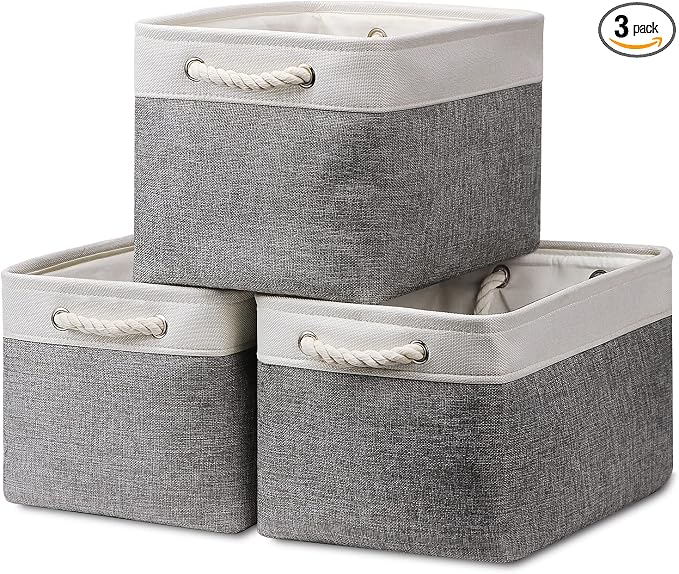 HNZIGE Large Fabric Storage Baskets by HNZIGE
